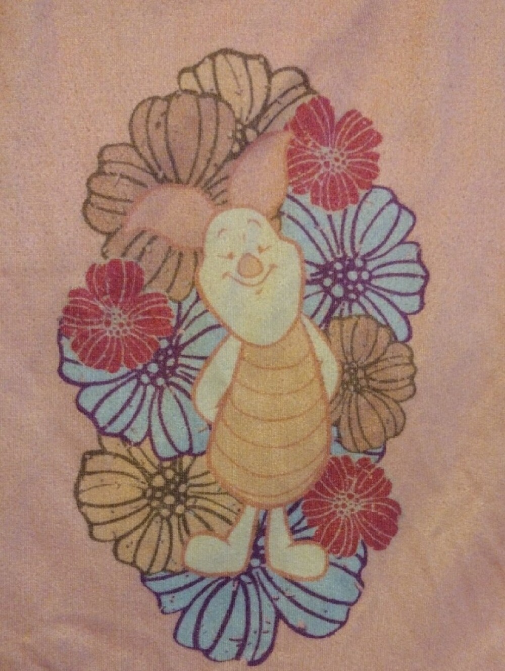 Girls Winnie The Pooh (Piglet) Floral Character Matching Set With Bell Bottoms - Picture 4 of 13